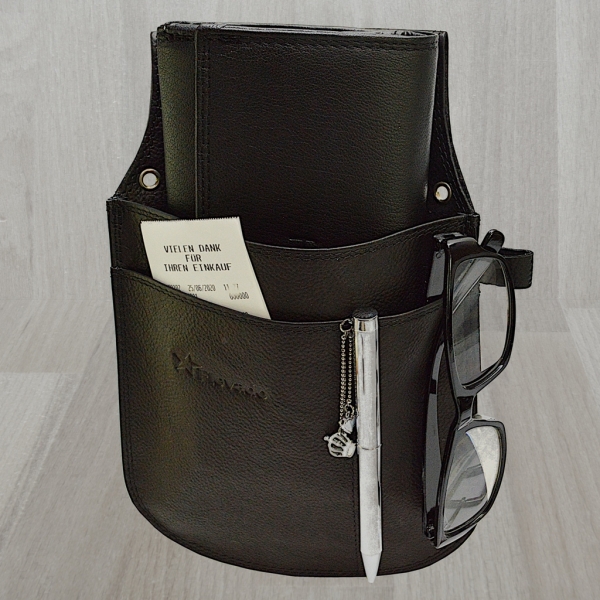 flevado Leder Gastronomie Kellner Halfter Tasche Colt Wild Tribes Only (Nappa Leder schwarz)